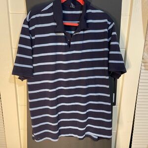 Bugle Boy Dark Blue and White Striped Polo Shirt
